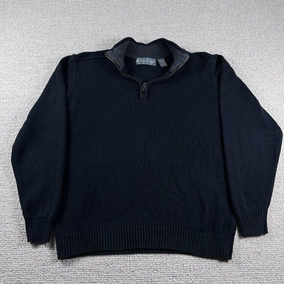 Oscar De Larenta 1/4 Zip Sweater Black Men’s Size Large - Picture 1 of 7